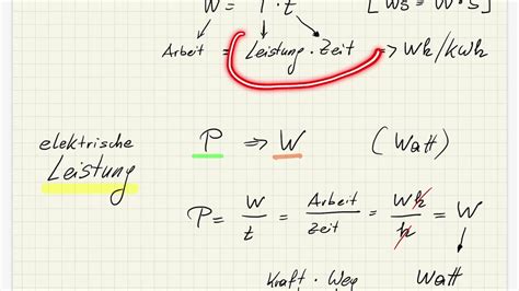Masse Kraft Arbeit Leistung Wirkungsgrad Youtube