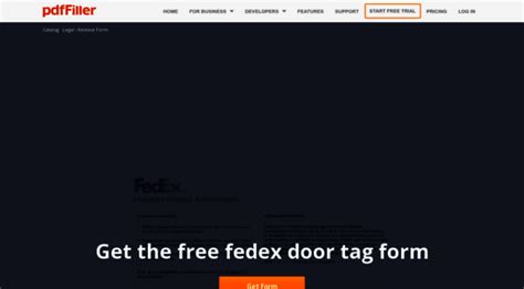 Fedex Release Fedex Door Tag Fill Online