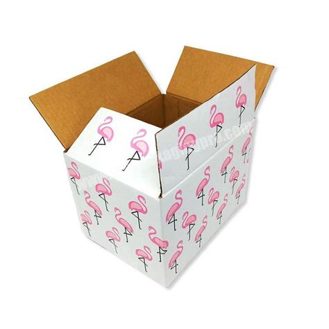 Custom Eco Friendly Flamingo Color Printing Corrugated Carton Cardboard