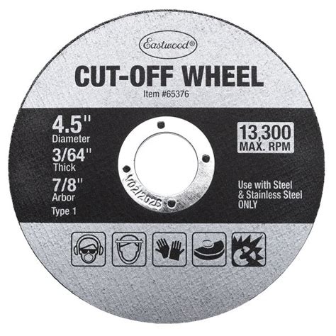 Cut Off Wheel For Metal 4 5x3 64 Inch 7 8 Arbor 5 Pack Eastwood