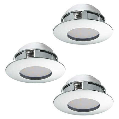 Eglo LED Einbauleuchten Set Pineda 18 W Chrom Warmweiß BAUHAUS