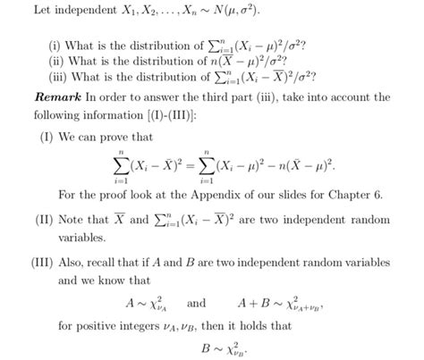 Solved Let Independent X1 X2 Xn ~ N μ σ2 I What Is