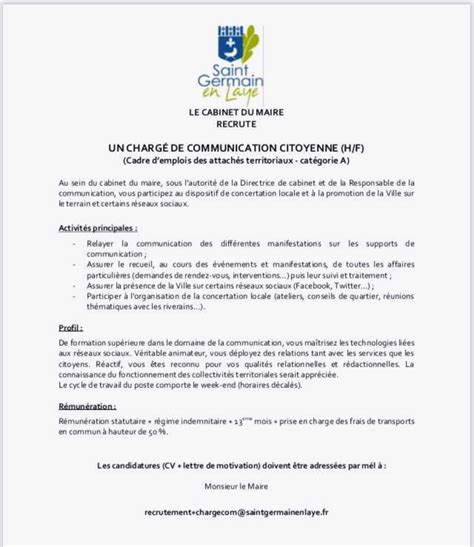 Lettre De Motivation Emploi Mairie Service Technique Laboite Cv Fr