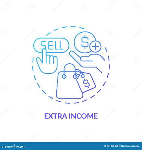 2d Gradient Thin Linear Icon Extra Income Concept Stock Illustration Illustration Of Logo