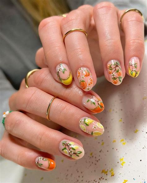 101 Gorgeous Spring Nail Designs Fruit Nail Art Lemon Nails Cute