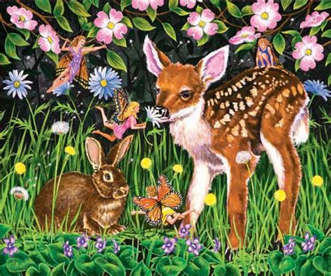 Bambi And Fairies Bambi Painting Fairy Painting Deer And Etsy