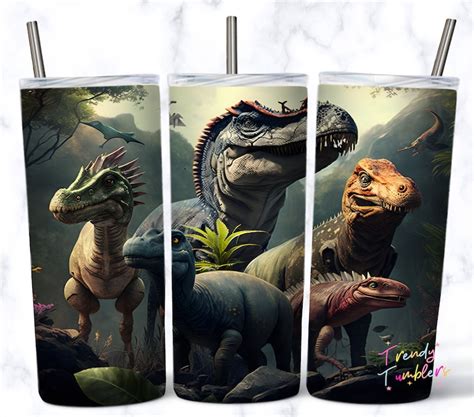 Dinosaurs Realistic Tumbler Wrap 20 Oz Skinny Tumbler Wrap Etsy