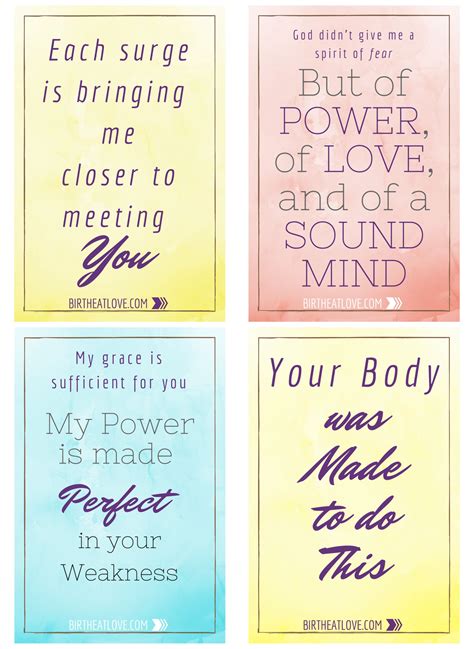 Natural Birth Affirmations Baby Shower Gift Birth Affirmation Cards