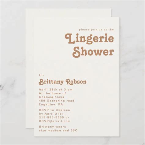 Retro Beach Ivory Lingerie Shower Invitation Zazzle