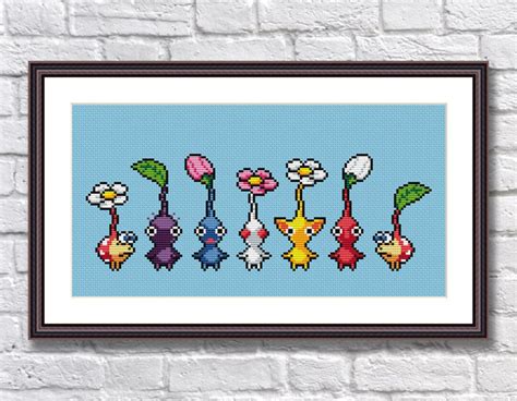 Pikmin Video Game Cross Stitch Pattern Pdf Downloadable Pikmins Bulbmin