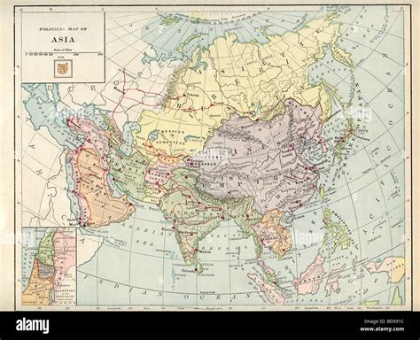 Original Alte Karte Von Asien Aus 1875 Geographie Lehrbuch