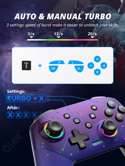 switch controller led star wireless pro controller  switchlite