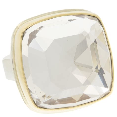 Square Rose Cut Rock Crystal Ring By Jamie Joseph Newtwist