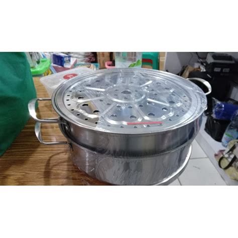 Jual Steamer Panci Kukus Stainless 28 Cm Dandang Pengukus 3 Susun