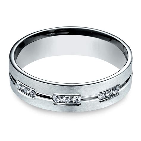 Palladium Engagement Ring For Men With Diamonds