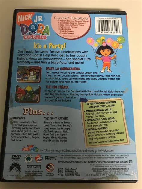 Dora The Explorer Its A Party Dvd 2005 Canadian French 97368866546 Ebay