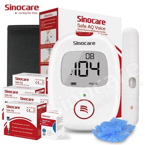 Sinocare Safe Aq Voice Digital Blood Glucose Monitor Multifunction