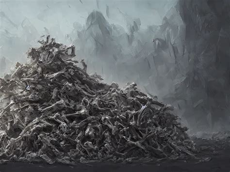 A Beautiful Concept Art Painting Of A Pile Of Bones Stable Diffusion