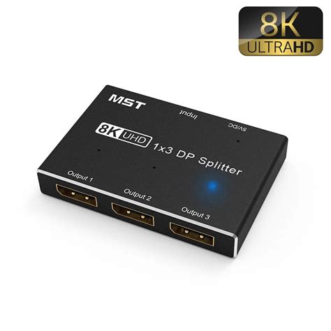 DisplayPort Splitter 1 in 3 Out 8K@30Hz 4K@144Hz DP 1.4 Triple Splitter ...