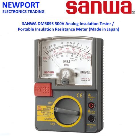 Sanwa DM509S Analog Insulation Resistance Tester 1000 Megaohms AC 600V