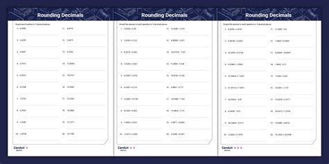 Rounding Answers To 3 Decimal Places Differentiated Sheets