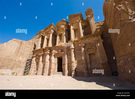 The Ad Deir Monastery In Petra In Jordan Stock Photo Alamy