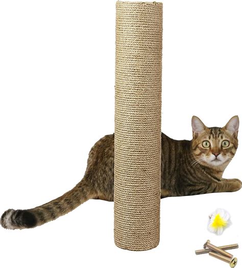 Inch Natural Wood Sisal Cat Scratching Post Replacement Pole Part For