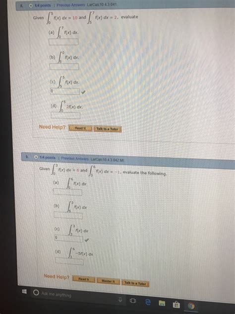 Solved 8O 14 Points 1 Previous Answers LarCalc 10 4 3 041 Chegg