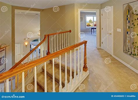 Upstairs Hallway With Staircase Stock Image Image Of Door House