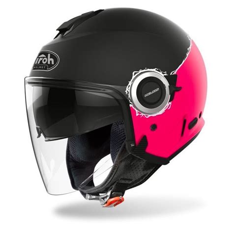 Helmet Airoh Helios Fluo Black Pink Matt In Stock ICasque Co Uk