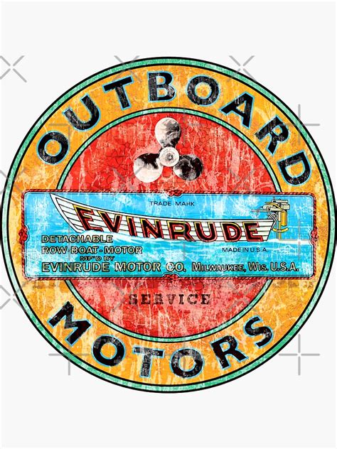 Evinrude Vintage Outboard Motors Sticker For Sale By Barnfinddave