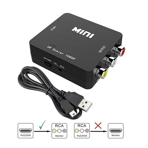 Bqlqbqlq Av To Hdmi Compatible Scaler Adapters Hd Video Composite