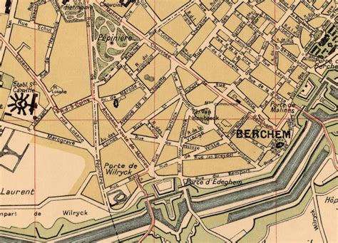 Vintage map of Anvers, large city map print, old map from 1904, archival reproduction