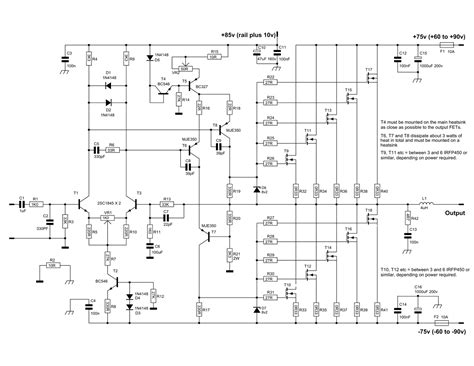 W Mosfet Power Amplifier Circuit Diagram