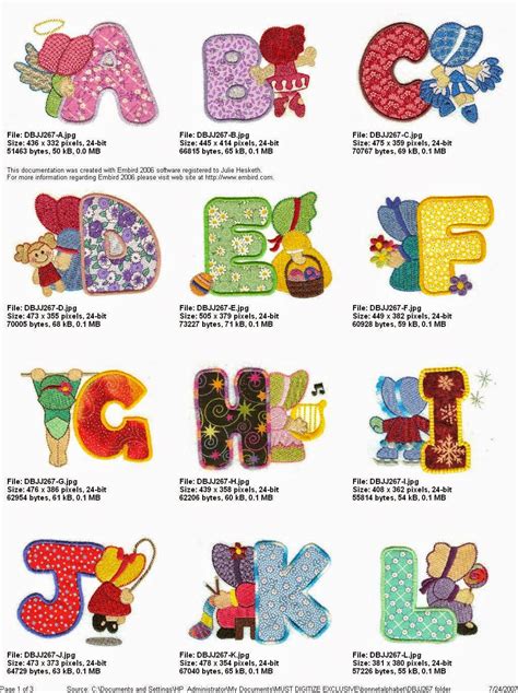 download Alphabet applique Sunbonnet 26 designs machine embroidery ...