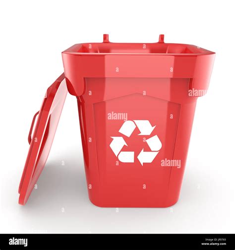 Red Recycling Bin Stock Photo Alamy