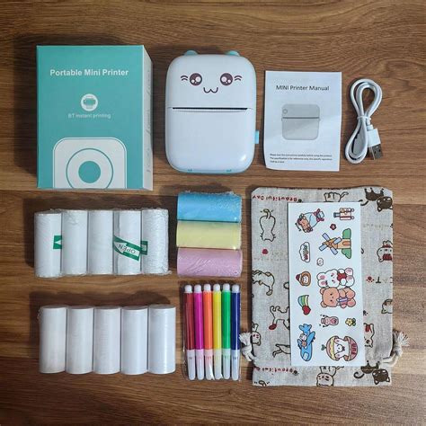 C Mini Portable Printer Set Can Print Images Photos Labels Text