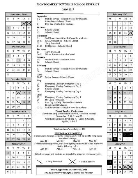 Montgomery Township School District Calendar 2024 - Schoolcalendars.net