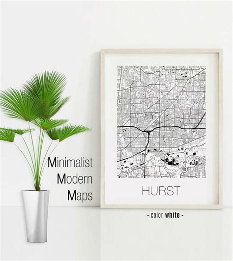 Hurst Texas Hurst TX Map Hurst Map Hurst Print Hurst - Etsy