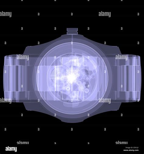 Clock Mechanism X Ray Render Stock Photo Alamy