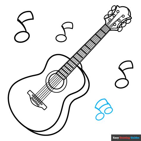 How To Draw An Acoustic Guitar Really Easy Drawing Tutorial