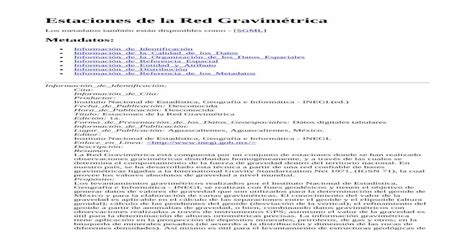 Estaciones de la Red Gravimétrica inegi org mx Los levantamientos