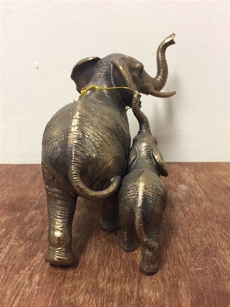 Bronzed Elephant Calf Ornament Figurine Lp