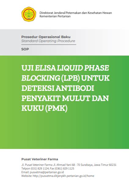 Prosedur Operasional Baku Uji Elisa Liquid Phase Blocking Lpb Untuk