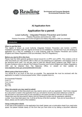 Fillable Online Reading Gov Application For A Permit Reading Borough