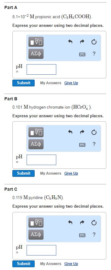 Solved Part A X M Propionic Acid C H Cooh Express Chegg