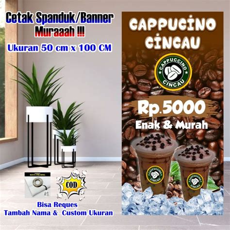 Spanduk Banner Minuman Cappucino Cincau Ukuran 1 Meter X 50 Cm Lazada