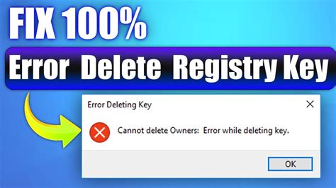 Fix Error Deleting Key Error In Delete Registry Cannot Delete