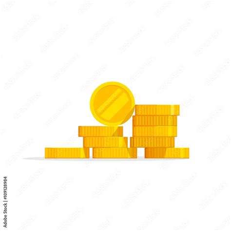 Coins Stack Vector Illustration Coins Icon Flat Coins Pile Coins