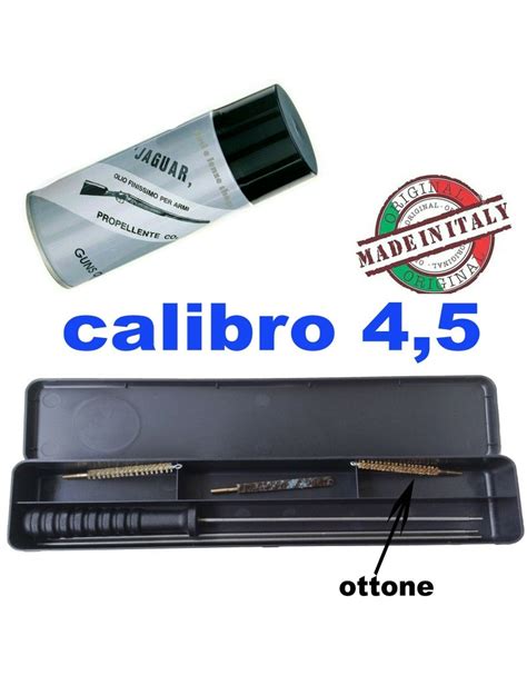 Kit Pulizia Carabina Calibro 4 5 Scovoli Attrezzi Asta Olio Lubrificante